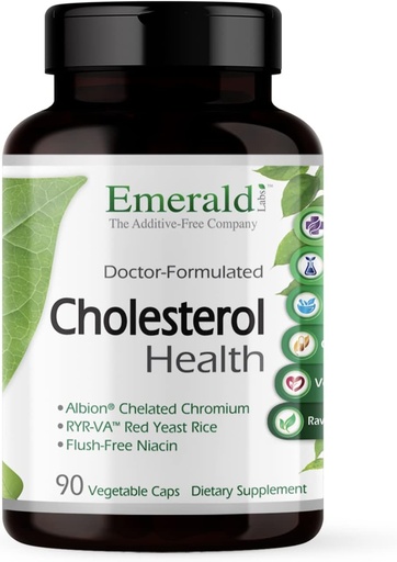 [BRSWIYIRB4FACHTG] Emerald Labs Cholesterol Health - Predstavuje CoQ10, Flush-free Niacin, RYR-VA, a cesnak pre srdce a cirkulačné podporu - 90 Rastlinné kapsule