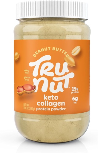 [BRSWGHYBOV5WYDT4] Tru- Nut Keto Collagen Protein Powder (Masło orzechowe, 10.6 oz) - Masło orzechowe Collagen Protein Powder - Świetne dla Smoothies, Shakes, Keto Diet Posiłki i przekąski