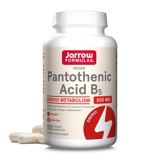 [BRSWIY37AEGQY2DM] Jarrow Formulas Pantothenic Acid B5 500 mg, Dietary Supplement, Vitamin B5 for Adrenal Hormone Support and Cellular Energy Metabolism, 100 Veggie Capsules, 100 Day Supply