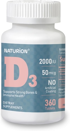 [BRSRAGL5PN6QACD5] Vitamin D3 2000iu (50 mcg) 1-Year Supply for Immune Support, Healthy Muscle Function, and Bone Health - Non-GMO, Gluten Free, with Vitamin B2 - (Mini Tablets), 360 Count
