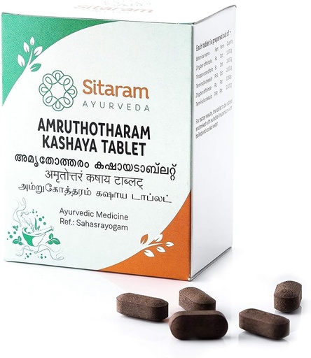 [BRSROFQOOV6GE337] Saheli Amruthotharam Kashaya Tablet 50 Nos, Ayurvedic Supplement for Relieving inflammatory Pain and Edema. Lisää digestiota ja aineenvaihduntaa
