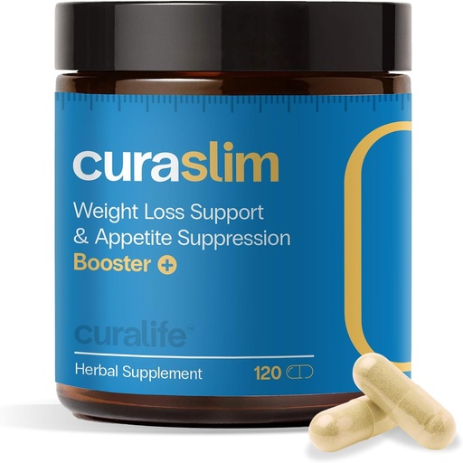 [BRSRAZIKAQCQKAIU] Curaslim Weight Loss Supplement | 10 Natural Ingredients, Berberine, 5HTP, Chromium, Saffron | Appetite Suppressant, Metabolism Booster, Energy Support | 120 Capsules