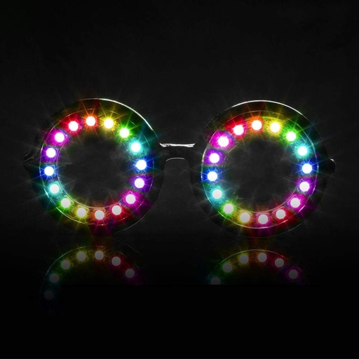 [BRSWGEIFB4MBQ3DU] GloFX Programmable LED Glasses - 350 Full Color Modes - USB Rechargeable Light Up Glasses for Edm Music Festival Rave Party Dance Performance Cosplay Costume
