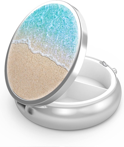 [BRSW2ZA3DIFWAFLF] Pill box 3 Compartment Malá tabletka Prípad, Portable for Pocket alebo Purse Pill Organizátor Pilulky Kontajner držiak držať vitamíny, lieky, Rybí olej a doplnky (modrý oceán)