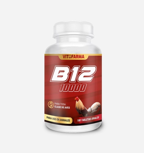 [BRSRAHAQOBYRAEI4] B-12 10000 for Roosters, Chickens, Poultry Vitamins Natural Product - 100 tabletas Health Support for Roosters