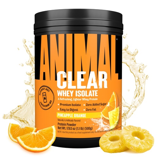 [BRSROAIEOIHWAELG] Clear Whey Isolate Protein Powder - Easy to Digest and Mix, 5g BCAA, Deliciously Juicy, Refreshing Anytime Drink for Men and Women, Pineapple Orange 500g (20 Servings)