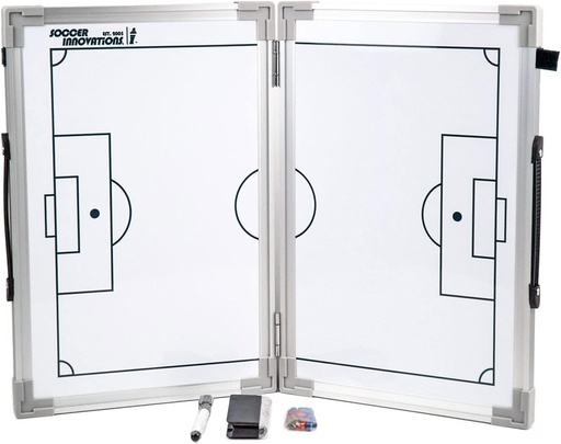 [BRSWGCAZA4MBACQ3] Soccer Innovations Hinged Magnetic Tactic Coaching Board, Extremely Portable Dry Erase White Board for Soccer Coaches of All Levels to Perform Tactical Analysis.