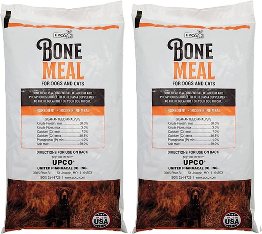 [BRSWGYD4CRYAKG3U] Bone Meal Steamed Powder for Dogs and Cats 2 Pack Total 2 Pounds from Upco Bone Meal Made in USA
