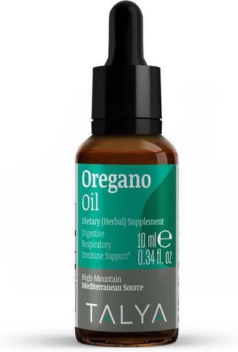 [BRSRMCDYOEDQA2A6] TALYA Oregano Oil 0.34 fl.oz | Oil of Oregano Liquid | Immune Support, High Carvacrol, Digestive Health | Non-GMO | Vegan | Mediterranean Oregano