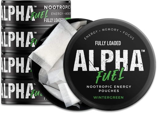 [BRSROZA5CAIAOD3J] Fully Loaded Alpha Fuel Nootropic Pouches (Wintergreen Fuel) - Nootropic Energy Pouches with Caffeine, Alpha GPC, Tyrosine, Taurine, Guarana and More