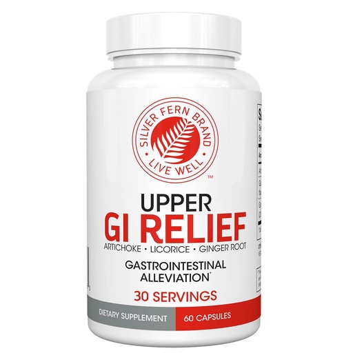 [BRSWYGL2CANBAYAY] Silver Fern GI Relief - Natural Herbal Supplement - All Natural with Artichoke Leaf Extract, Ginger Root Extract, and GutGuard Licorice Flavonoids (1 Bottle - 60 Capsules - 30 Day Supply)