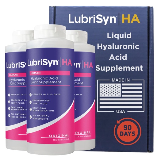 [BRSWIFQ6OR4WCDY7] LubriSyn HA Human Liquid Hyaluronic Acid Joint Supplement, Oral HA for People, Supports Healthy Knees, Hips & Joint Function for Men & Women, Original Flavor, 30-Day Supply, 11.5 oz, 3 Pack