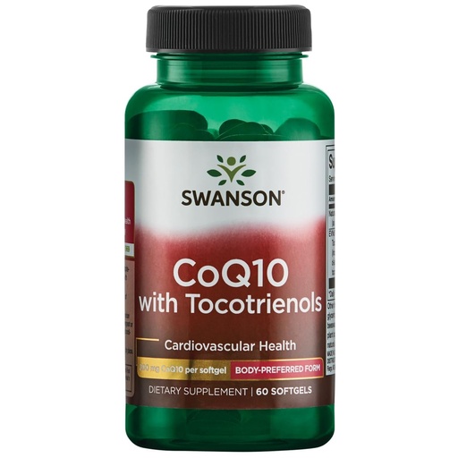 [BRSWIY36BQEB2HL2] Swanson Coq10 200 Milligrams w/ 20 Milligrams Tocotrienols 200 Milligrams 60 Sgels