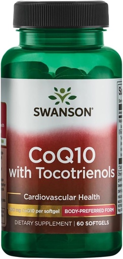 [BRSWIY36BQEB2HL2] Swanson Coq10 200 Milligrams w/ 20 Milligrams Tocotrienols 200 Milligrams 60 Sgels