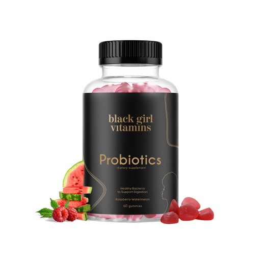 [BRSRAEIRBAIW23TF] Black Girl Vitamins - Probiotic Gummies for Digestive Health and Immune Support, Gluten-Free Vitamins, (Raspberry-Watermelon), 60ct
