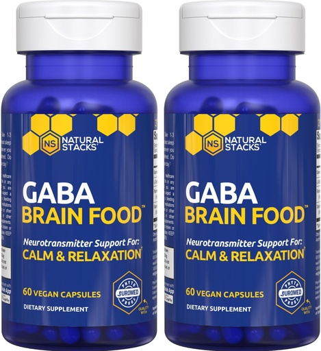 [BRSRMCAPPJ7WG3TP] GABA Brain Food - GABA Supliment cu L-Citrulină și extract de semințe de struguri - Sprijină calmul și relaxarea - Ajutor pentru somn pe timp de noapte - Sprijină producția de acid gama aminobutiric - 120 L-Citrulină Capsule