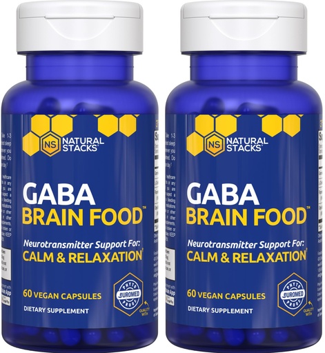 [BRSRMCAPPJ7WG3TP] GABA Brain Food - GABA Supplement with L-Citrulline & Grape Seed Extract - Supports Calm & Relaxation - Nighttime Sleep Aid - Supports Production of Gamma Aminobutyric Acid - 120 L-Citrulline Capsules