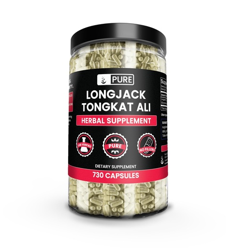 [BRSWYZD7PMPR62YY] Pure Original Ingredients Longjack (Tongkat Ali) (730 Capsules) No Magnesium Or Rice Fillers, Always Pure, Lab Verified