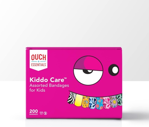 [BRSWGGQ3PINA4HL6] Ouch Essentials Kiddo Care - Kids Adhesive Bandages, Assorted Styles, 200 Count