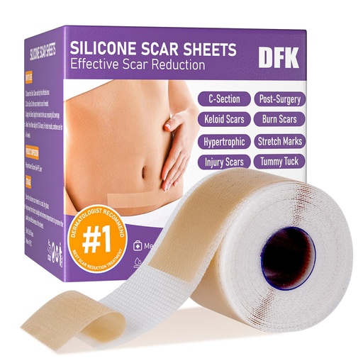 [BRSRAGIRBEJRYCDZ] Silicone Scar Sheets, Silicone Scar Tape(1.6"x 79" Roll-2M), Reusable Professional Scar Silicone Strips, Soft Silicone Scar Sheets for Surgical Scars,Keloid,Acne Scars,Burn Scar,C-Section