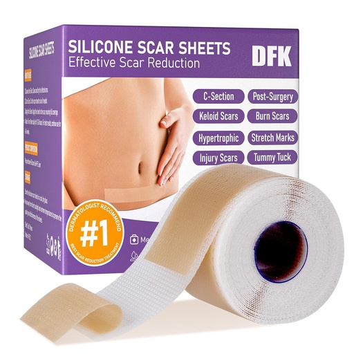 [BRSRAGIRBEJRYCDZ] Silicone Scar Tape(1.6"x 79" Roll-2M), Reutilizable Professional Scar Silicone Strips, Soft Silicone Scar Sheets for Surgical Scars,Keloid, Acne Scars, Burn Scar, C-Section