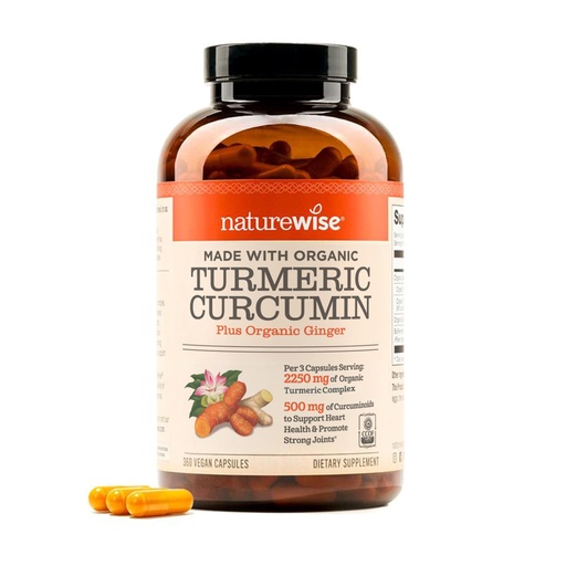 [BRSRAZQFCN5GKYLA] NatureWise Curcumin Turmeric 2250mg - 95% Curcuminoids & BioPerine Black Pepper Extract for Advanced Absorption - Daily Joint and Immune Health Support - Vegan, Non-GMO, 360 Count[120-Day Supply