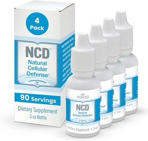 [BRSRMGDYO4PGC2TP] Waiora Natural Cellular Defense (NCD) Liquid Zeolite Drops, Clinoptilolite for Men & Women - Supplement for Immune, Healthy Gut Support, Cleanse, pH Balance (0.5oz Bottle, 4 Ct – 360 serv)