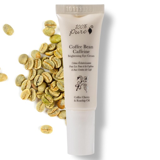 [BRSWIZL2DIGG23DE] 100% PURE Coffee Bean Caffeine Eye Cream Refresh & Hydrate Under Eye Treatment Reduce Puffiness, Dark Circles, Wrinkles with Green Tea, Rose Hip, Vitamin E - Youthful Vibrant Eyes - Vegan - 0.3 oz