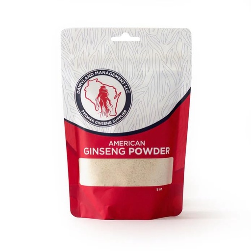 [BRSWGGAPCABQAADZ] Dairyland Concentrated American Ginseng Powder 西洋参 - 8 oz Pack of Wisconsin Ginseng Powder - Non-GMO, Gluten Free - Herbal Supplement for Smoothies, Baking, Tea