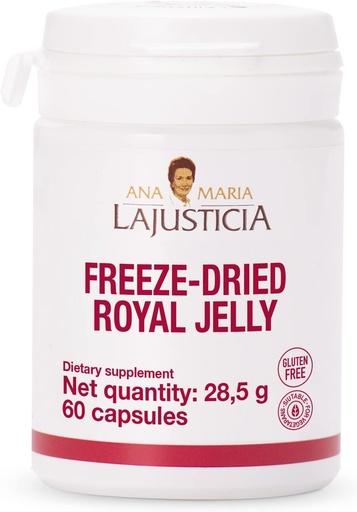 [BRSWYHARCB5BS3A7] Ana Maria Lajusticia - Freeze-Dried Royal Jelly - 60 Day Treatment Pack - Rich in Vitamin B, Iron, Phosphorus and Calcium - Dairy and Gluten Free. Vegetarian Friendly