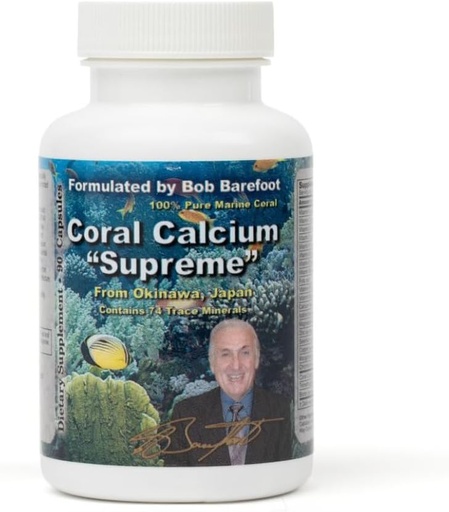 [BRSWIELZC4EAA2YV] Bobs Bedste Coral Calcium Supreme I 100% Pure Marine Coral, 74 Trace Minerals I 90 Kapsler, pakke med 1