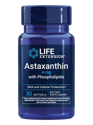 [BRSWIHDQAACAADYZ] Life Extension Astaxanthin with Phospholipids – Antioxidant Support, Eye Health – Algae-Derived – Gluten-Free, Non-GMO – 30 Softgels