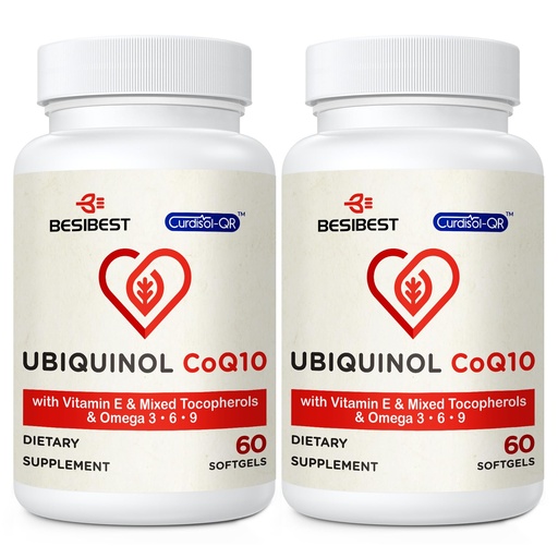 [BRSRMFQ2O4DQOH3F] Ubiquinol CoQ10-600mg-Softgel, Active Coq10 Ubiquinol Supplement with Vitamin E & Omega 3, 6, 9, High Absorption-Coenzyme-Q10, Powerful Antioxidant for Energy Production, Tested, 120 Count