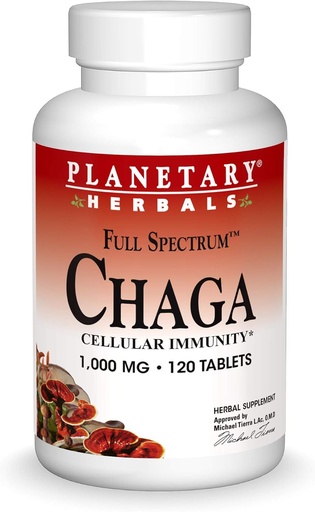 [BRSWIYLQCVYAOCDU] Planetary Herbals Chaga Full Spectrum, Enhance Cellular Immunity, 120 Count (Pack of 1)