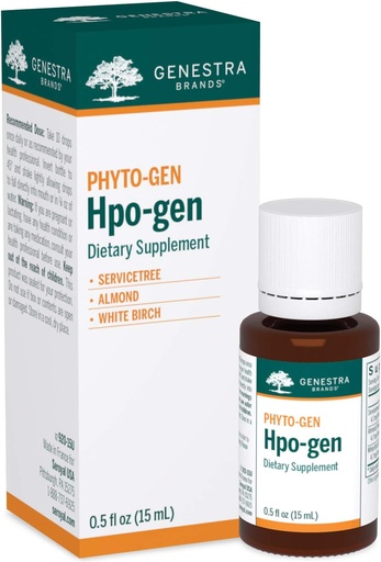 [BRSWI2T2CYJRK23A] Genestra Brands Hpo-gen . Servicetree, Almond, and White Birch Herbal supplement . 0.5 fl. oz.