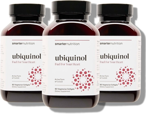 [BRSWGBI7OUNQOEY2] SMARTERNUTRITION Ubiquinol 100mg + Natural Plant-Based Complete Omega 3 6 9 - Clinically Studied Ahiflower® Oil - Ultra Absorption CoQ10 for Heart Support - Non-GMO - 180 Softgels[90-Day Supply]