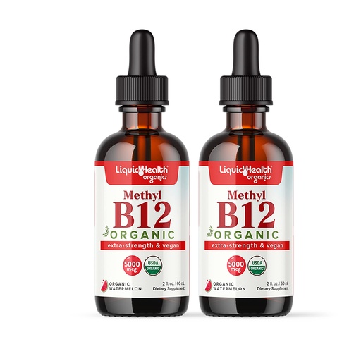 [BRSRMAA5OACR623D] LIQUIDHEALTH USDA Organic Methyl Vitamin B12 Methylcobalamin Liquid Drops with Tart Cherry Juice - Boost Energy, Immune Support, Improve Memory & Concentration - USA Made, Vegan, Non-GMO (2 Pack)