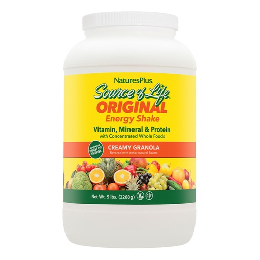[BRSWIYA3OBYRC2DY] NaturesPlus Source of Life Energy Shake, Creamy Granola - 5 lbs - Provides 13g Complete Protein, Vitamins & Minerals - Non-GMO, Gluten Free, Vegetarian - 58 Total Servings