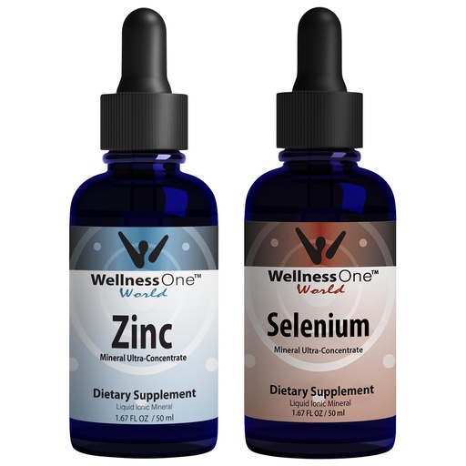 [BRSROBIFCF4GOCDX] WellnessOne Ionic Liquid Zinc & Selenium Liquid Drops - Zinc Selenium Bundle to Support Immune System & Thyroid & Heart Health - 1.67 fl oz Zinc & Selenium Liquid Drops