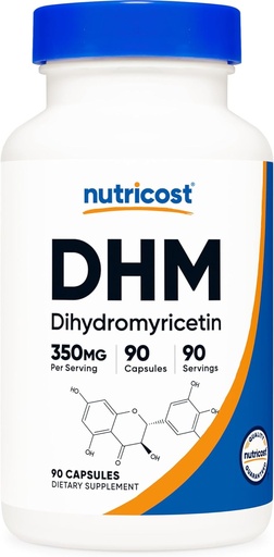 [BRSRAZAROJ5QE3TV] Nuntricost Dihydromycetin (DHM) Capsules (350mg, 90 Capsolles) - เวก้า, Not-GMO, 90 Curations