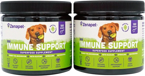 [BRSWGEIZAQBBGF3V] ZENAPET Dog Imune Support Premium Powder Topper, Turkey Tail, Spirulina & Beta-Glucan, Suporta um Sistema Imune saudável & Digestão, Grau Humano, Made in USA