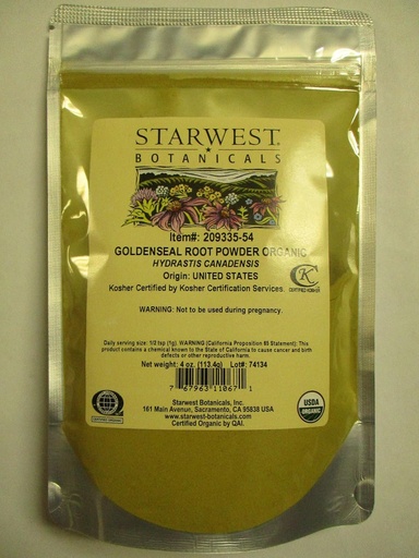 [BRSWICA2C4DG23LK] Starwest Botanicals Organic Goldenseal Root Powder, 4 Ounces