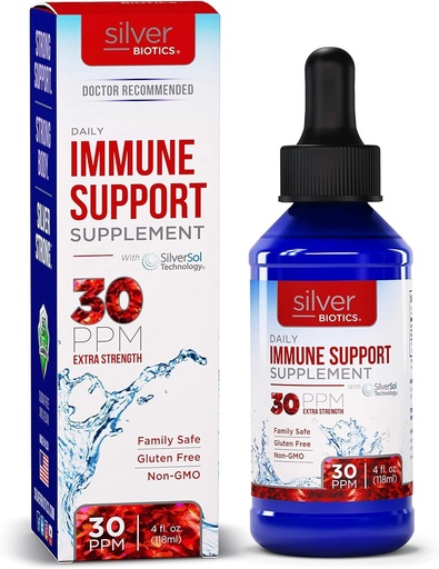 [BRSWYCA6OIAQAGTX] Silver Biotics Liquid 30 PPM Patented Multivalent SilverSol Technolology | Bio-Hacking Immune Building Natural Support |4 oz. Dropper