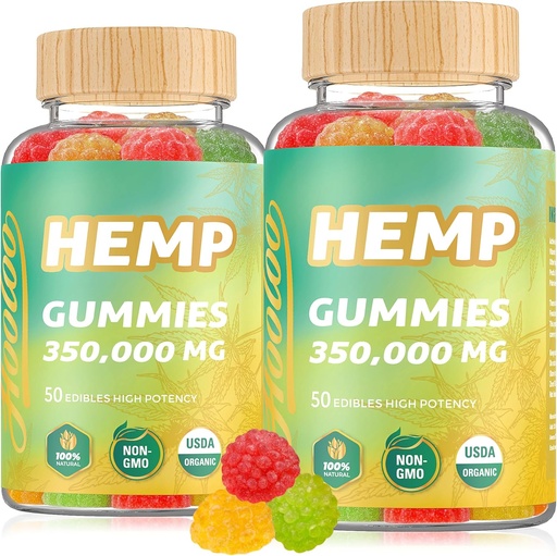 [BRSW2YL6OJ5RMHY2] Hemp Gummies 350,000mg for Deep Sound Bedtime Support and Discomfort Relief, Fruity Hemp Gummy Infused Omega 3, Vitamins, Made in USA
