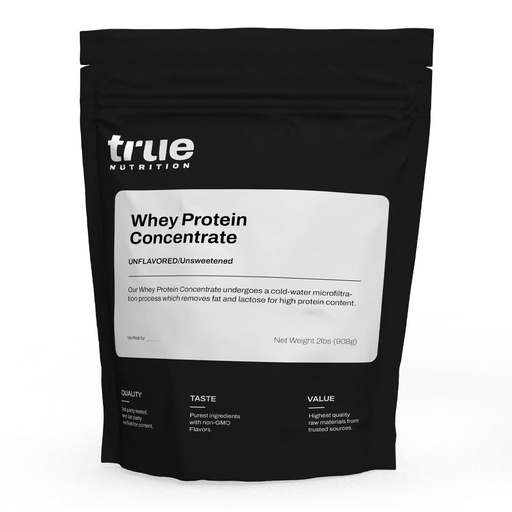 [BRSROBL6PIGRAEQ6] True Nutrition Whey Protein Concentrate Powder - 24g Complete Whey Protein per Serving - High Leucine, Full Amino Acid Profile - Unflavored & Unsweetened - Gluten Free, Soy Free, Vegetarian - 2lb