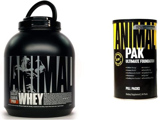 [BRSROBIPAF4GEFLD] Animal Whey Isolate אבקת חלבון, נטען עבור Post Workout ו Recovery & Pak - Convenient All-in-One ויטמין & Pack
