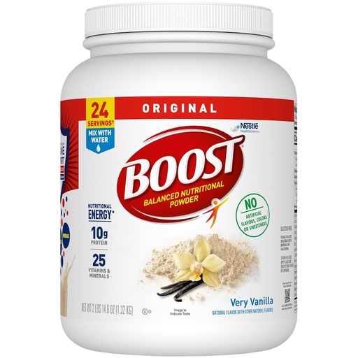 [BRSWYCYOBYMA4DI2] BOOST Original Balanced Nutritional Powder Drink Mix with 10g Protein and 25 Vitamins & Minerals, Very Vanilla, 14.6 Ounce