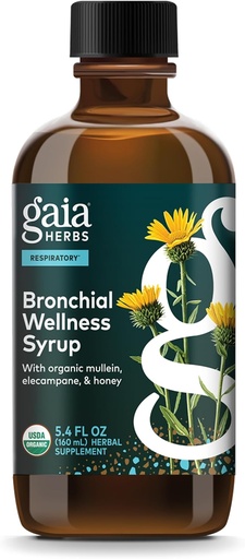 [BRSWIYL7C4ARQHA5] Gaia Kruiden Bronchial Wellness Syrup - Immuun Ondersteuning Supplement om te helpen handhaven van de gezondheid van de longen en hulp te bieden comfort voor af en toe pijnlijke keel - 5.4 Fl Oz (tot 32-dagen levering)