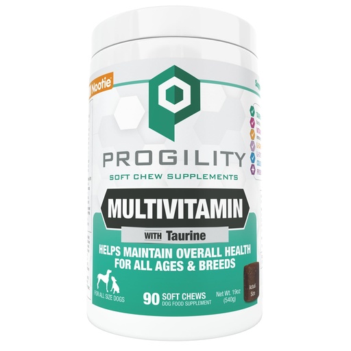 [BRSWYFQOOYGWYDI3] Progility Daily Multivitamin for Dogs, Taurine & Probiotics | 90 Soft Chews, supports immune, heart, eye, brain & gut health, daily dog vitamins, easy to feed