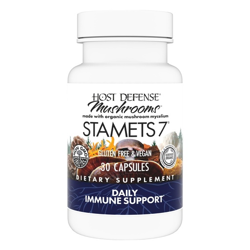 [BRSWIFQOA56BECTG] Host Defense Stamets 7-7 Species Blend - Mushroom Supplement for Immune Support - Includes Royal Sun Blazei, Cordyceps, Reishi, Maitake, Lion's Mane, Chaga & Mesima - 30 Capsules (15 Servings)*